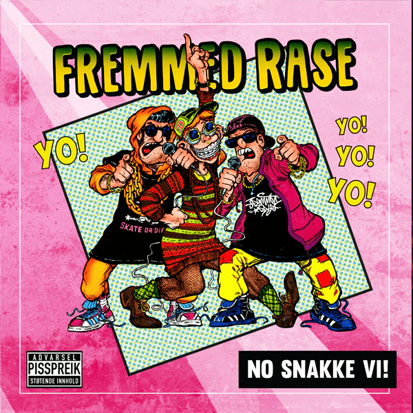 Omslag til No Snakke Vi, illustrert.