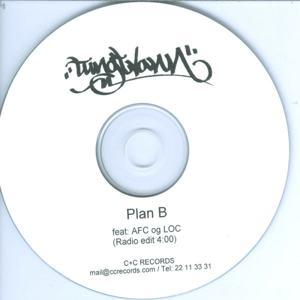 Skan av en hvit promo-cd med Tungvann-logo på.